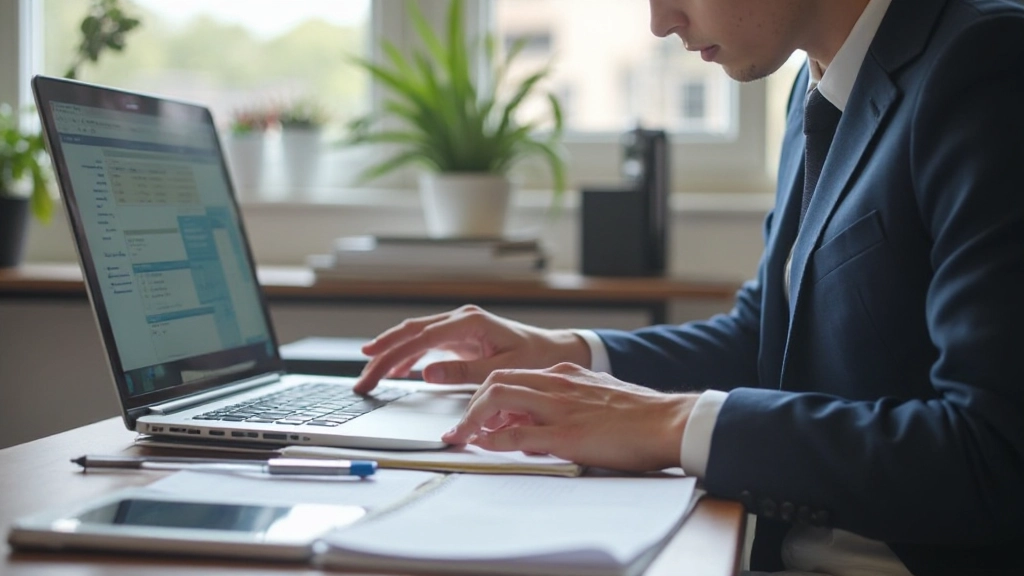 Профессиональное фото человека, составляющего месячный бюджет за компьютером