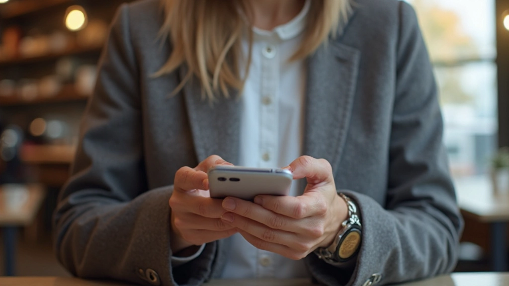 Профессиональное фото человека с мобильным приложением для отслеживания расходов на экране