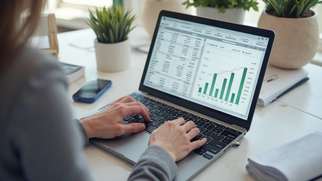 Таблица месячного бюджета на компьютере с графиками